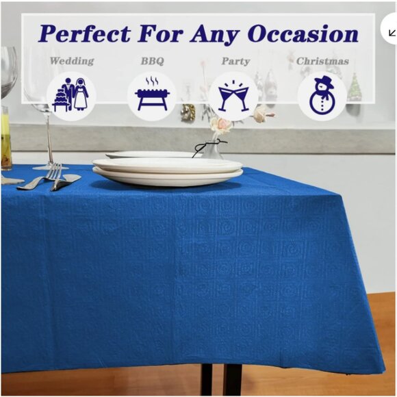 6 Pack Rectangle Tablecloth Cover Blue Paper Disposable For Tables 54x108 Inch - Picture 11 of 11